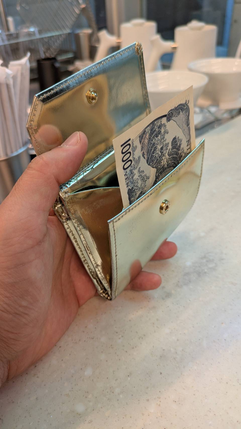 Taglich たぐりっひ タグリッヒ タグリッヒ- 革小物オンラインストア マジックポケット二つ折り財布 ステン ゴールド