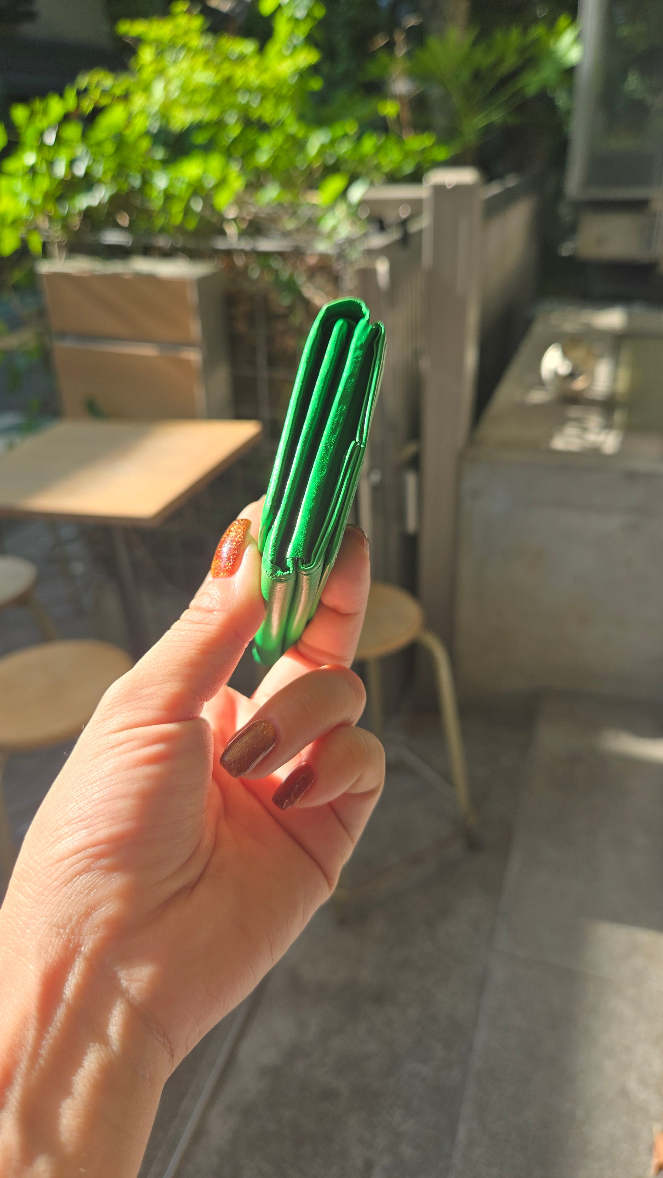 Taglich たぐりっひ タグリッヒ タグリッヒ - 革小物オンラインストア 極小三つ折り財布 シフォン マラカイトグリーン