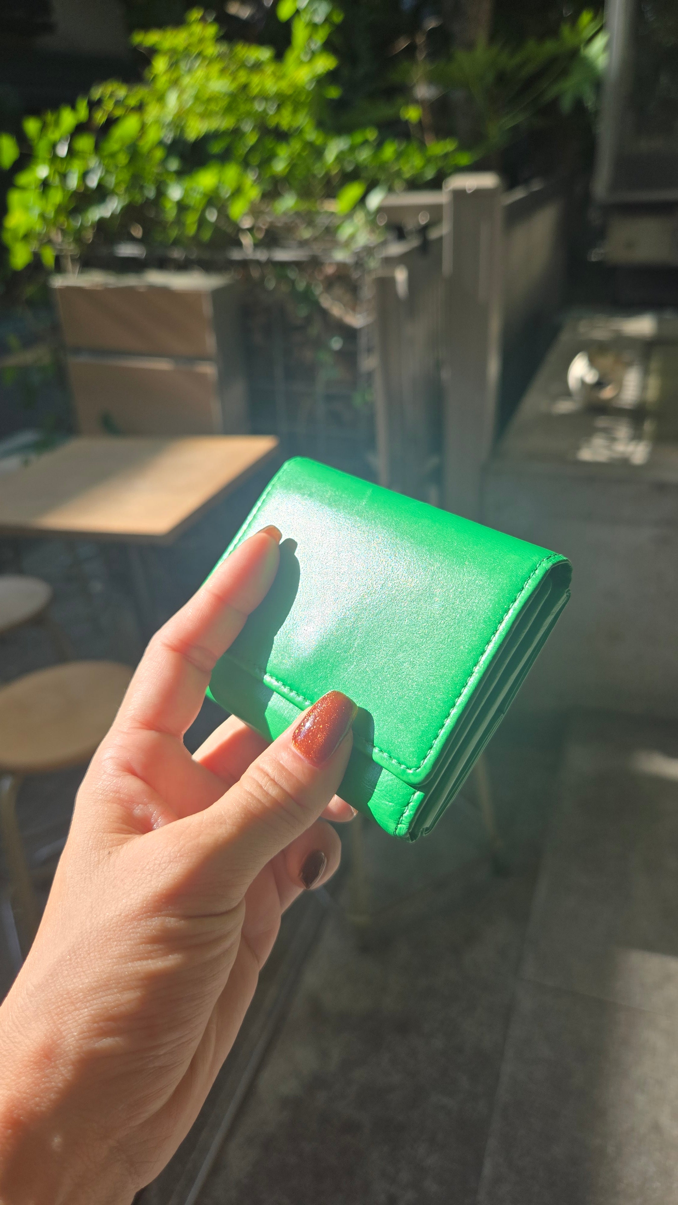 Taglich たぐりっひ タグリッヒ タグリッヒ - 革小物オンラインストア 極小三つ折り財布 シフォン マラカイトグリーン