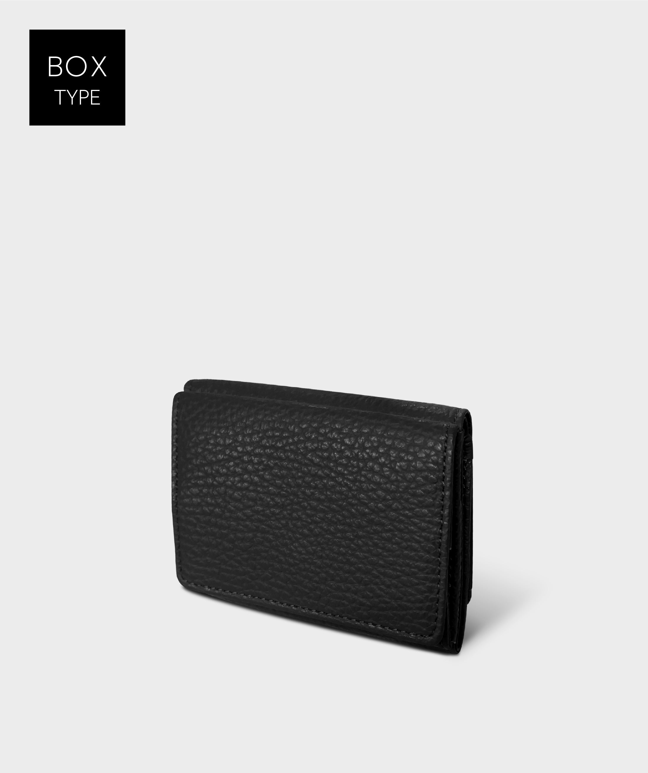 Taglich たぐりっひ タグリッヒ TAGLICH - 革小物オンラインストア 極小三つ折り財布 +1ポケット アドリア ブラック【ボックスタイプ】