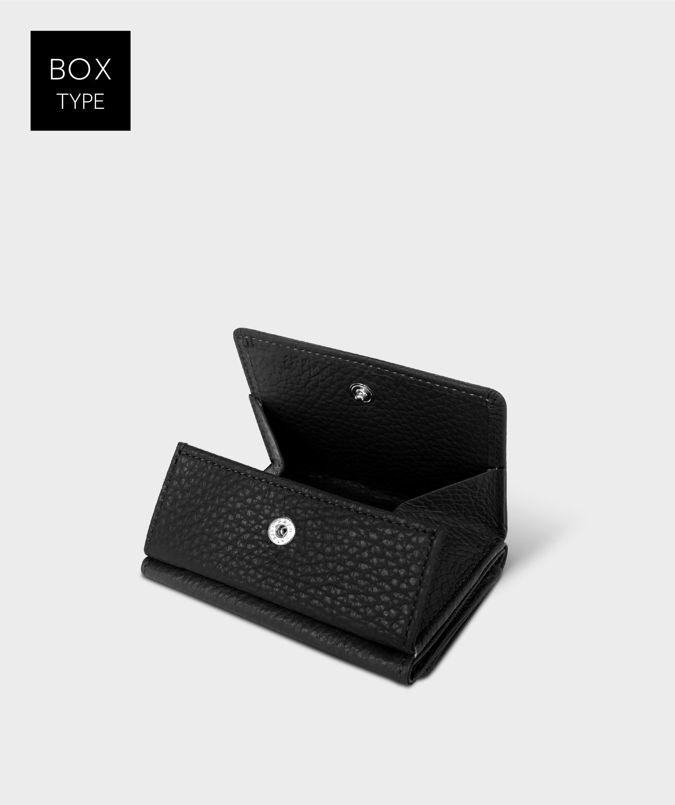 Taglich たぐりっひ タグリッヒ TAGLICH - 革小物オンラインストア 極小三つ折り財布 +1ポケット アドリア ブラック【ボックスタイプ】