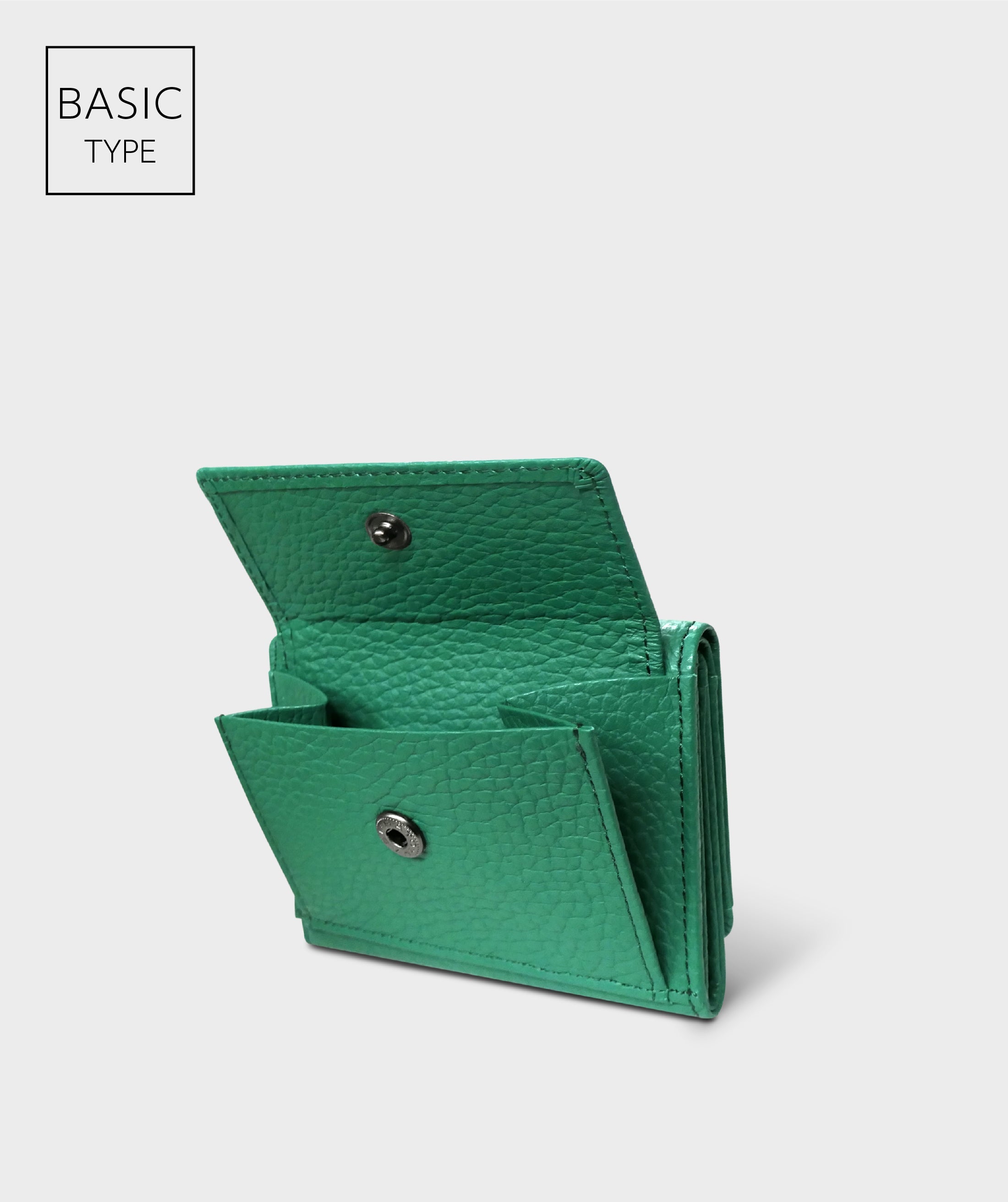 Taglich たぐりっひ タグリッヒ TAGLICH - 革小物オンラインストア 極小三つ折り財布 +1ポケット アドリア グリーン【ベーシックイプ】