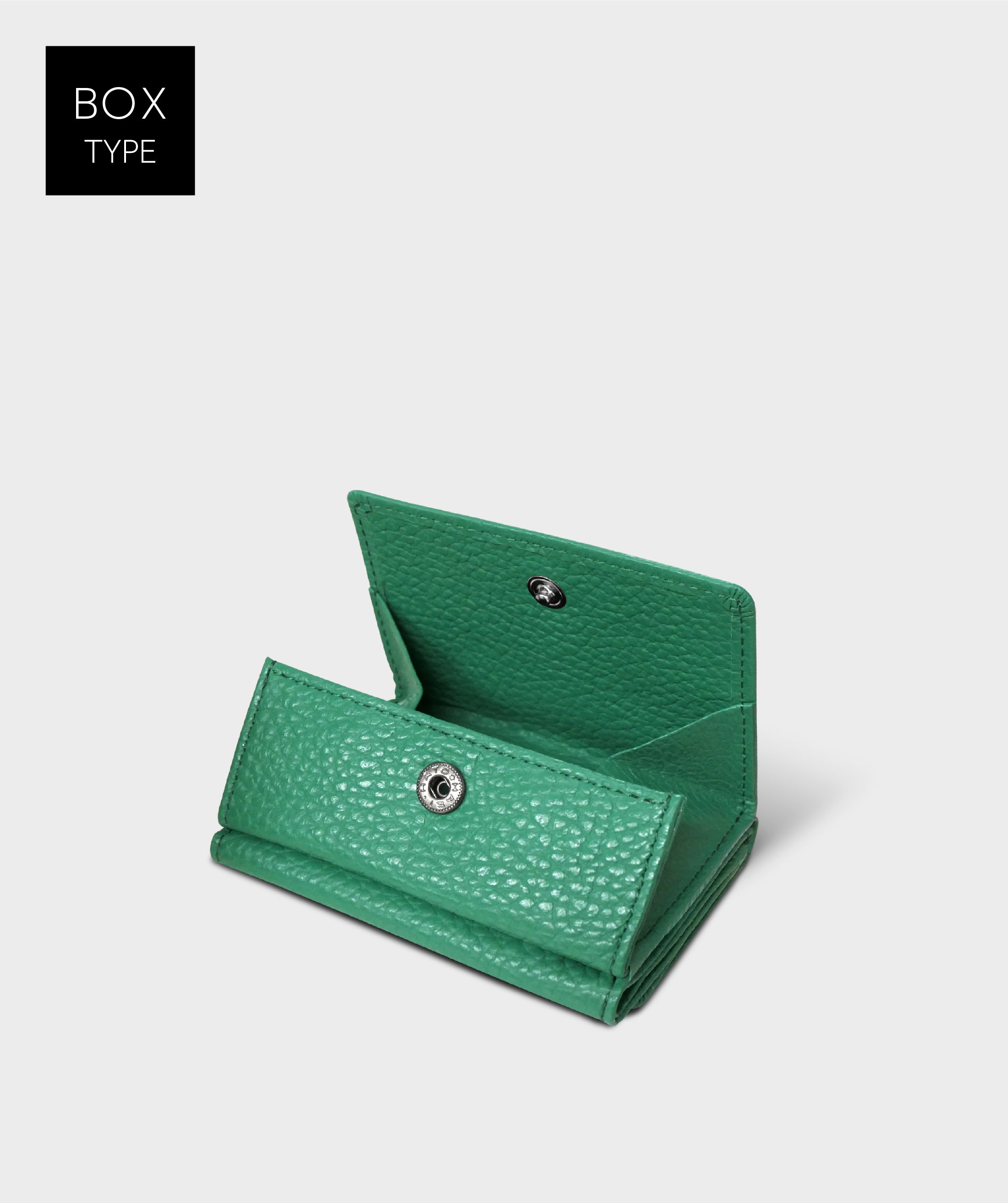 Taglich たぐりっひ タグリッヒ TAGLICH - 革小物オンラインストア 極小三つ折り財布 +1ポケット アドリア グリーン【ボックスタイプ】