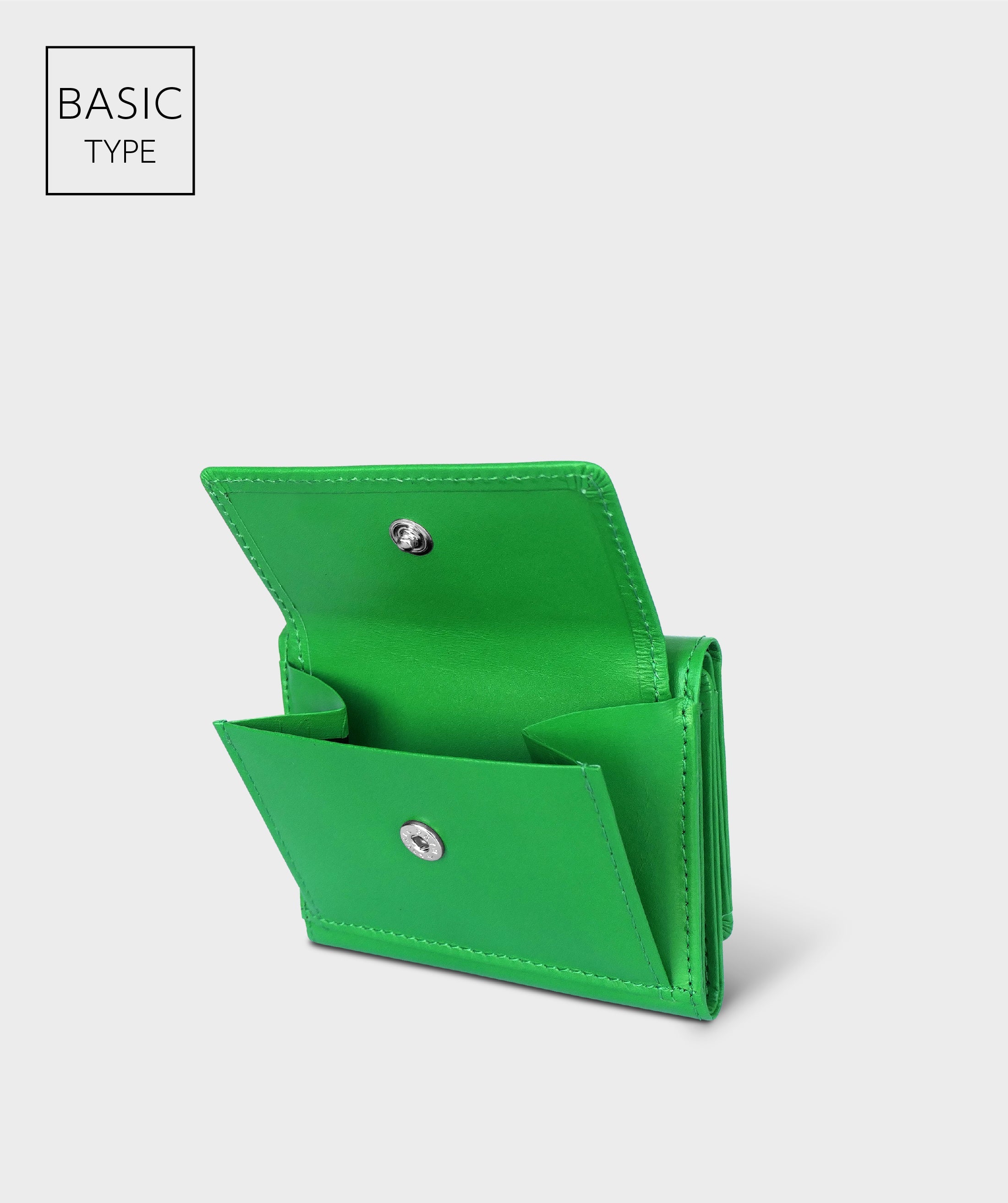 Taglich たぐりっひ タグリッヒ タグリッヒ - 革小物オンラインストア 極小三つ折り財布 シフォン マラカイトグリーン