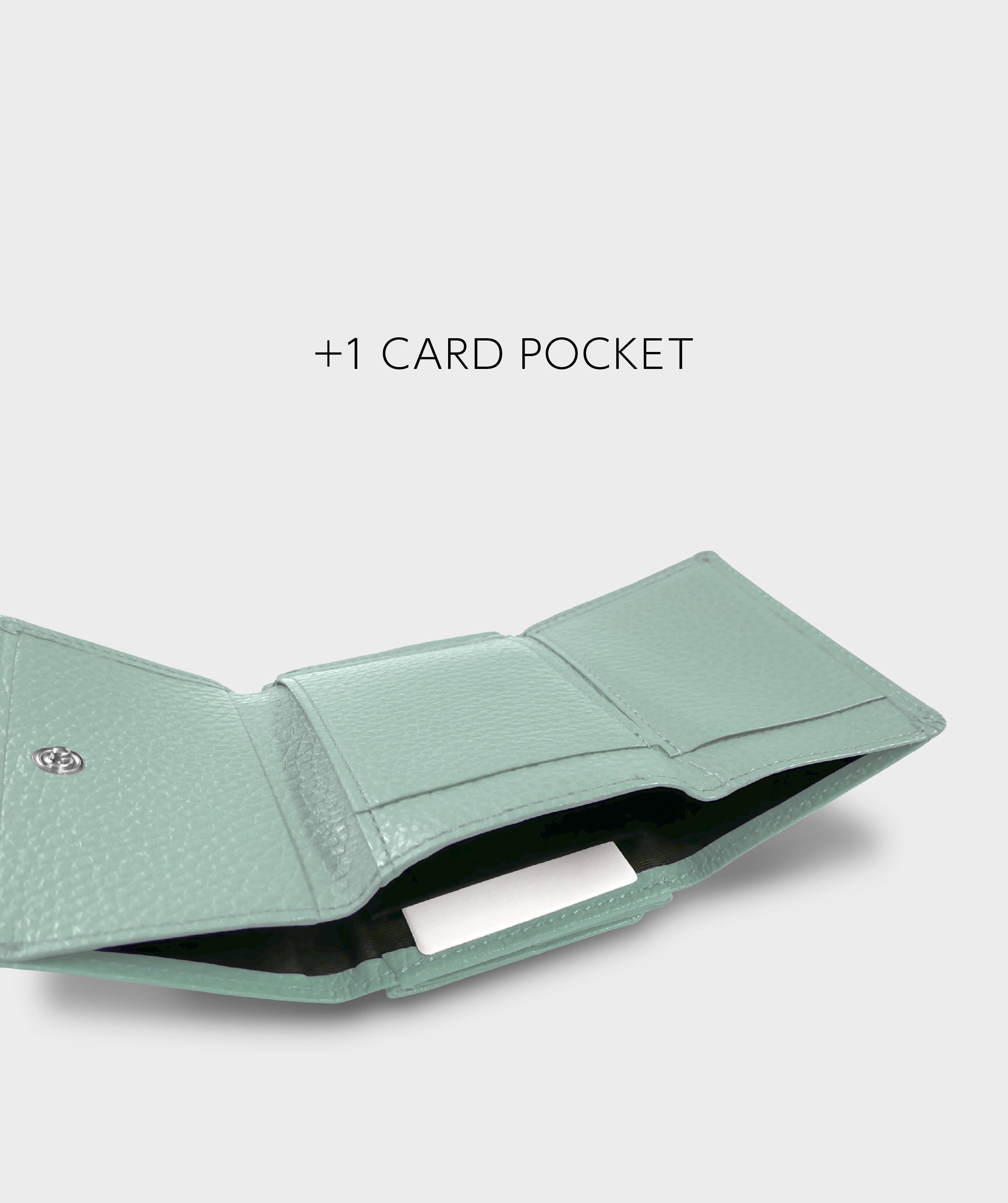 Taglich たぐりっひ タグリッヒ タグリッヒ - 革小物オンラインストア 極小三つ折り財布 +１ポケット アドリア ピスタチオ【ボックスタイプ】