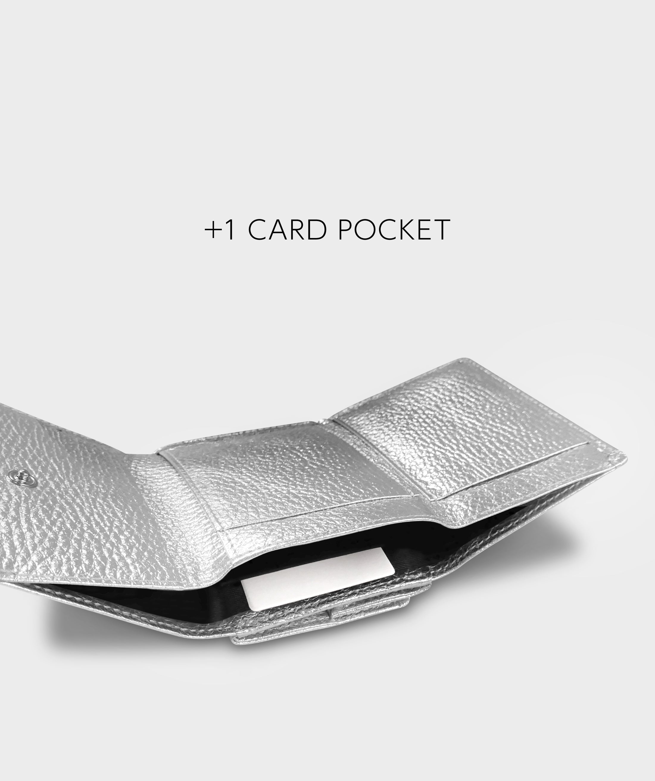 Taglich たぐりっひ タグリッヒ TAGLICH - 革小物オンラインストア 極小三つ折り財布 +１ポケット ラグジュアリー シルバー【ボックスタイプ】